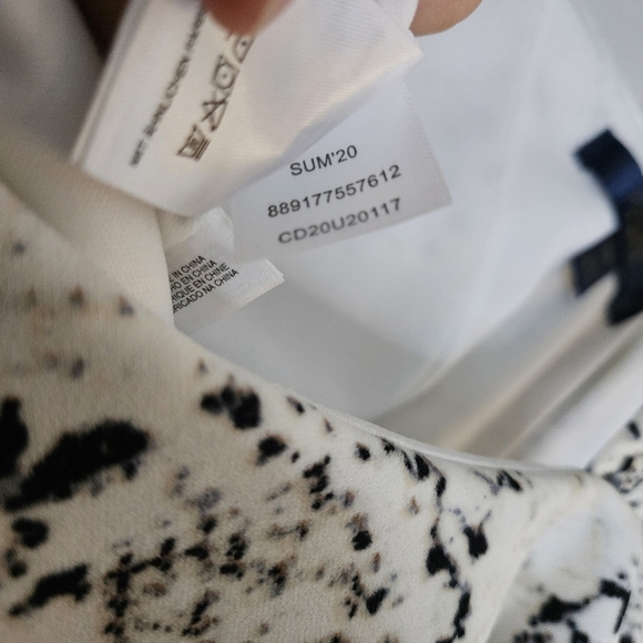 Rachel Roy Midi Dress Elegant Black White Snake Print Cocktail Neutral Ruffle - Picture 10 of 15